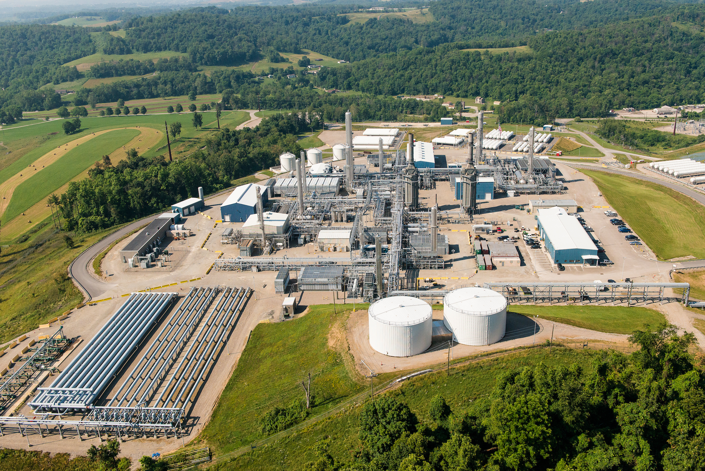 Figure 6. Houston, PA Cryogenic and Fractionation Plant, one of three such facilities supplying feedstock to the proposed Shell ethane cracker. Credit: Garth Lenz, iLCP. 