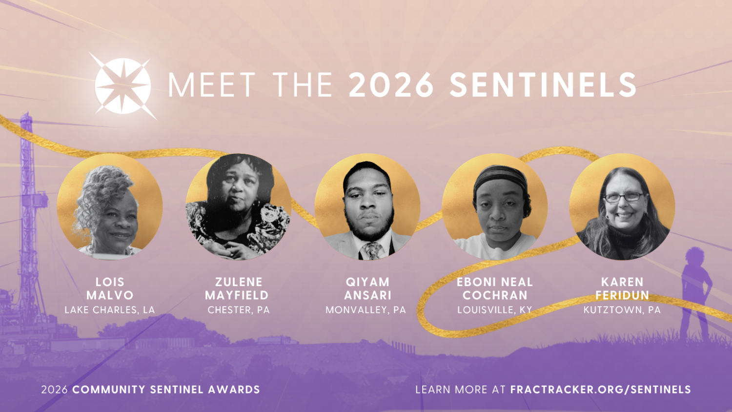 Meet the 2026 Sentinels: Lois Malvo, Zulene Mayfield, Qiyam Ansari, Eboni Neal Cochran, and Karen Feridun.
