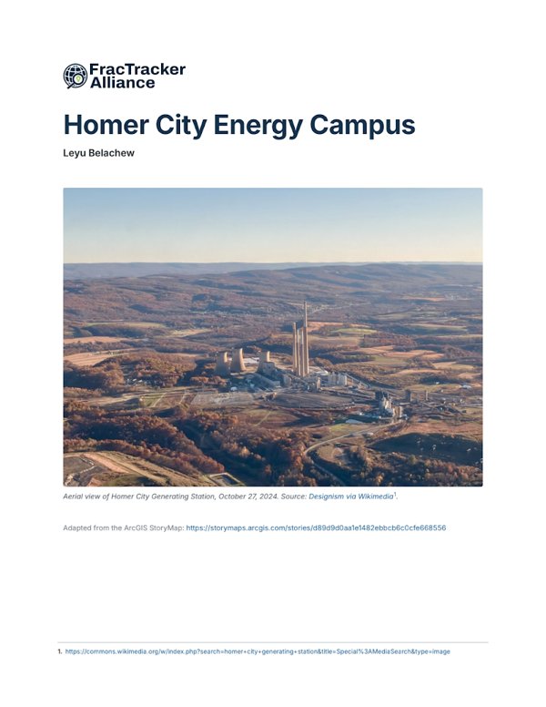 Cover of the Homer City Energy Campus site packet
