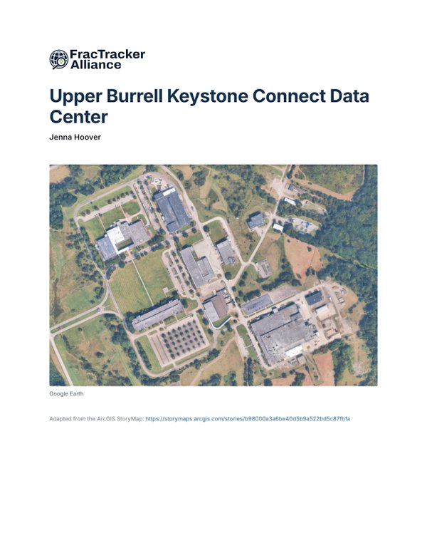 Cover of the Upper Burrell Keystone Connect Data Center site packet